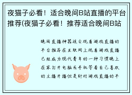 夜猫子必看!适合晚间B站直播的平台推荐(夜猫子必看!推荐适合晚间B站直播的平台)